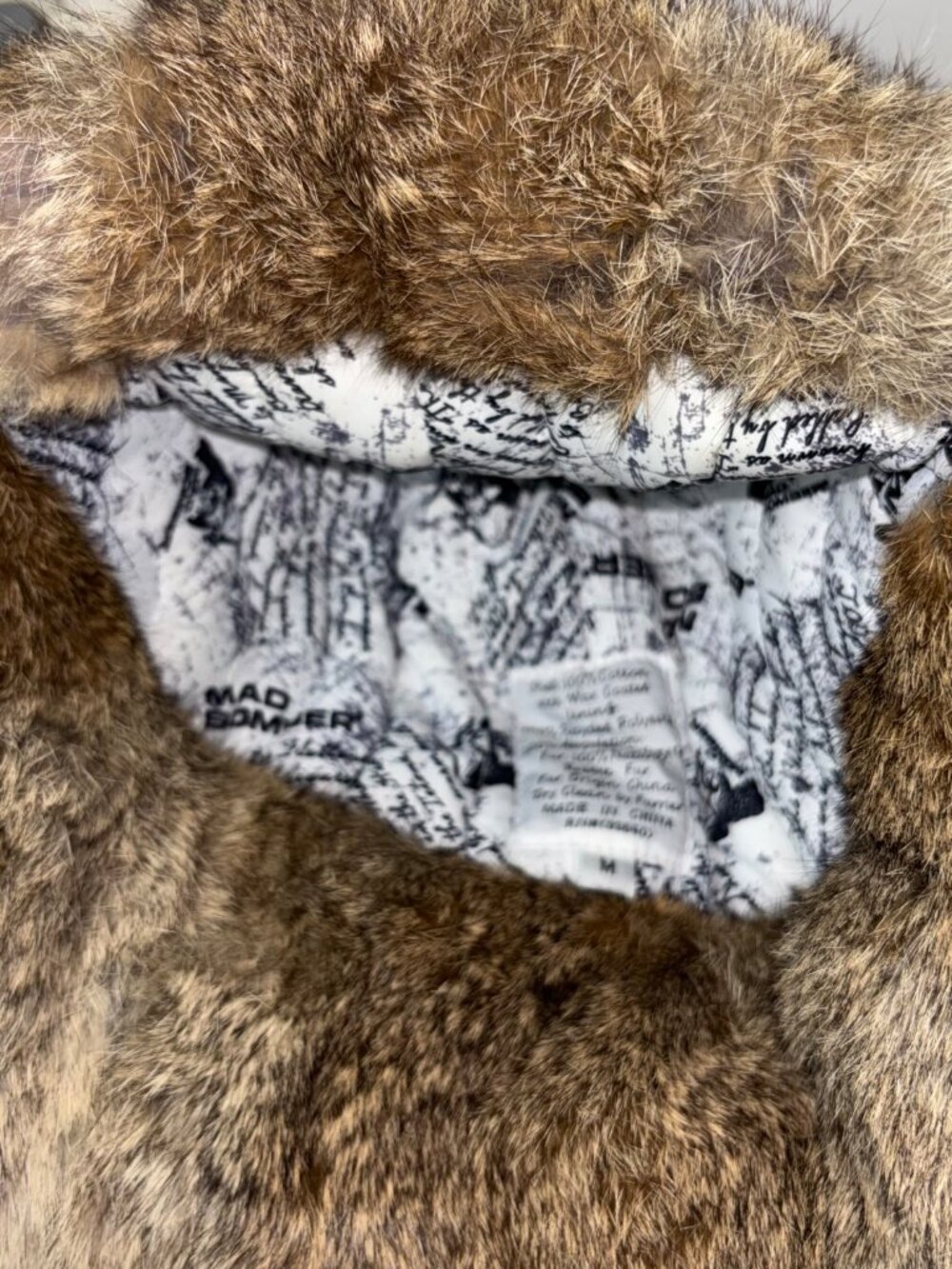 Mad Bomber Hat Trapper Waxed Cotton Mens M Khaki Tan Rabbit Fur Ear Flap Aviator - Picture 8 of 10